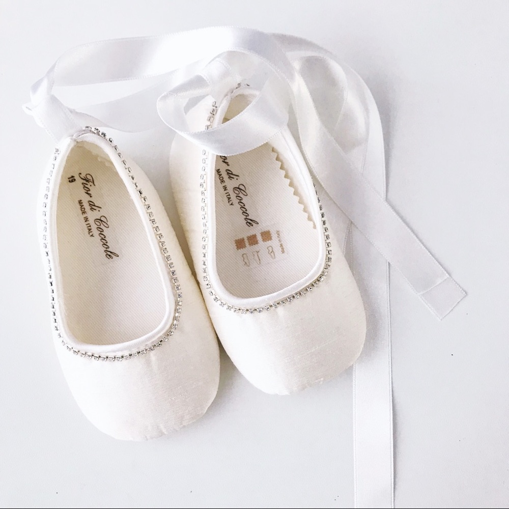 Fior di Coccole Silk & Crystal Ballet Flats